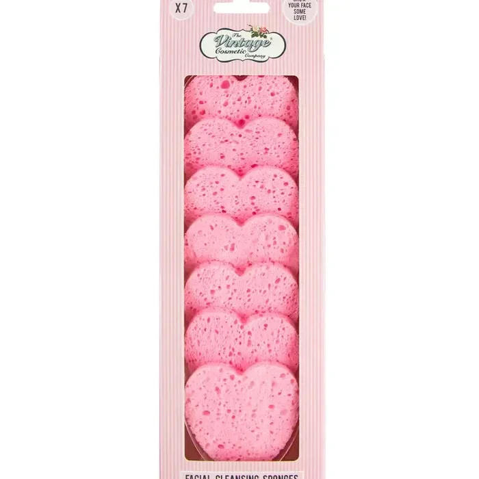 7 Piece Cleansing Sponges-Hearts