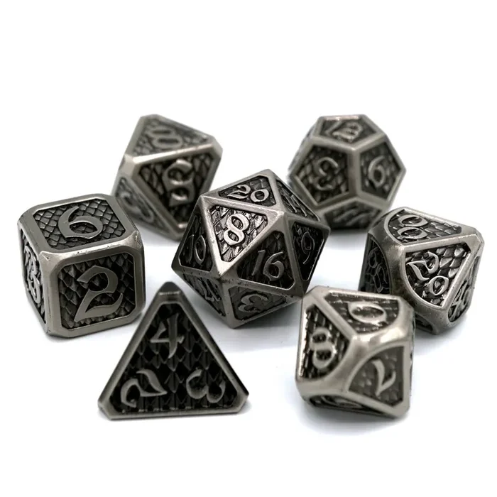 7 Piece RPG Set – Drakona Eldric Argentum