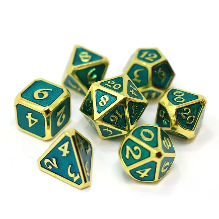 7 Piece RPG Set – Mythica Gold Aquamarine