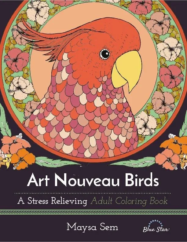 Art Nouveau Brids: A Stress Relieving Adult Coloring Book