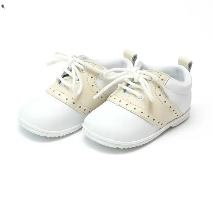 Austin Leather Saddle Oxford Shoe (Baby) – White and Beige