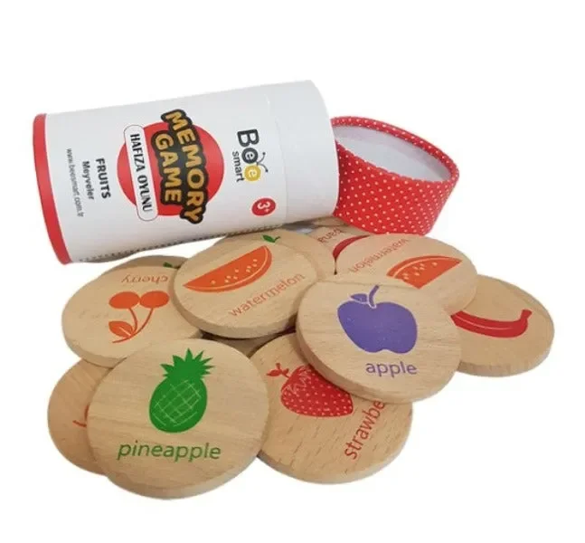 Bee Smart Memory Game Fruits Klasik 3 Yaş ve Üzeri Eşleştirme Ahşap Hafıza Oyunu