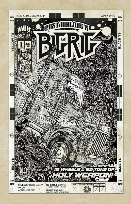 BIG RIG #1 Post Malone CVR K 1:85 Variant (Note Price) VAULT COMICS (1C071525)