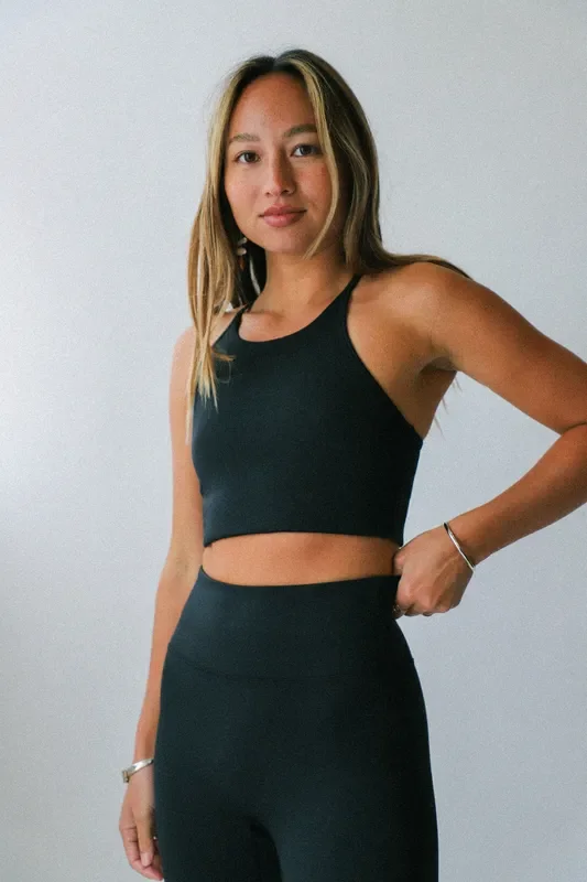 Black Luxe Colette Halter Bra