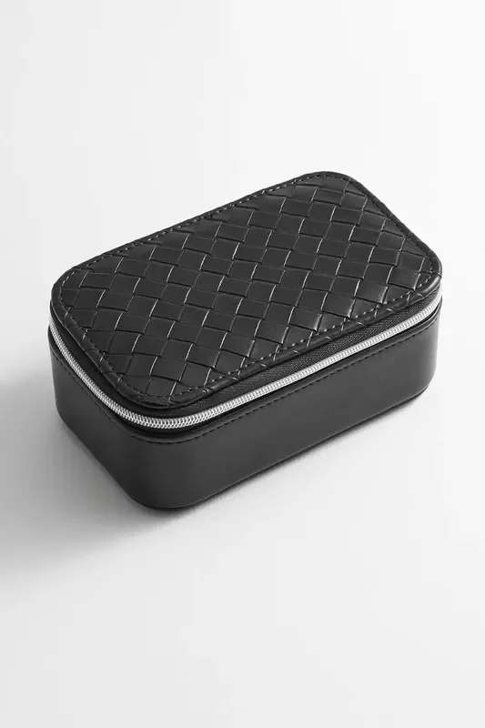 Black Weave Mini Jewelry Box