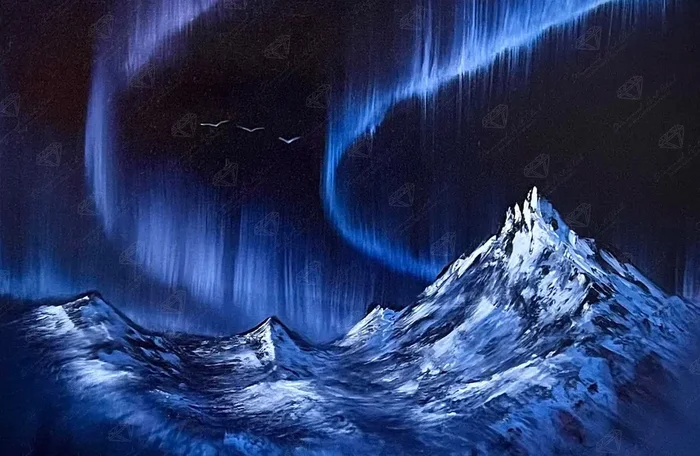 Blue Aurora Mountains