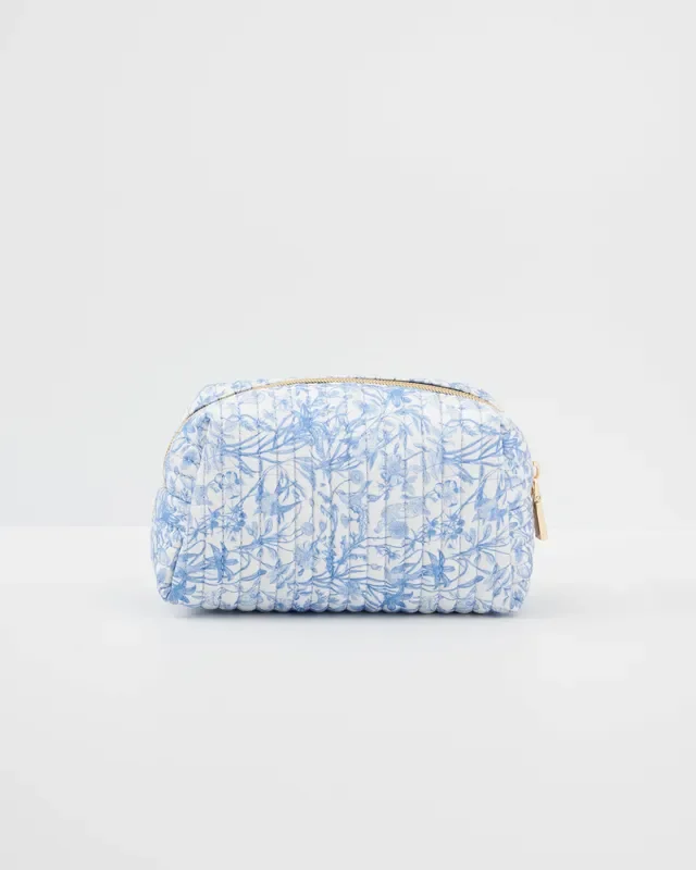 Bunny Blues Small Quilted Make Up Bag
