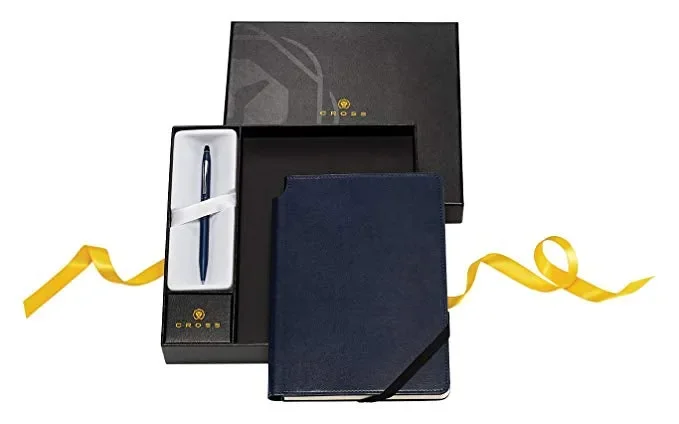 Cross Click Black Lacquer Ballpoint Pen & Midnight Blue Journal