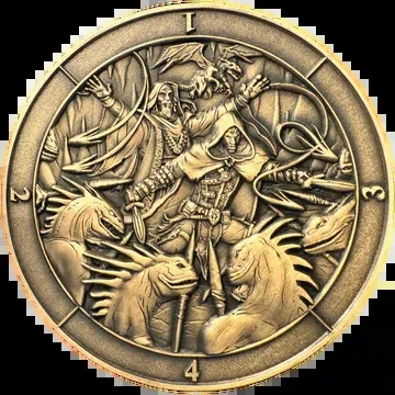 Dice Coin: d4 Battle Scene