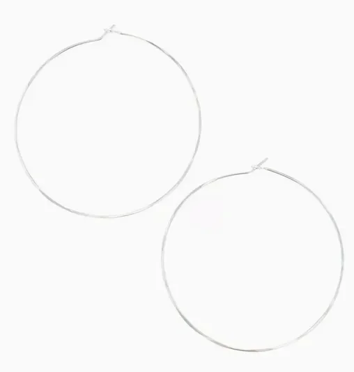 Earrings-Silver Round Hoops