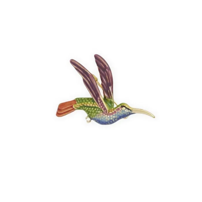 Enamel Hummingbird Brooch – Fable England