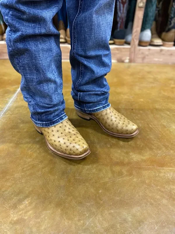 Fenoglio Full Quill Umber Bruciato Ostrich Boot