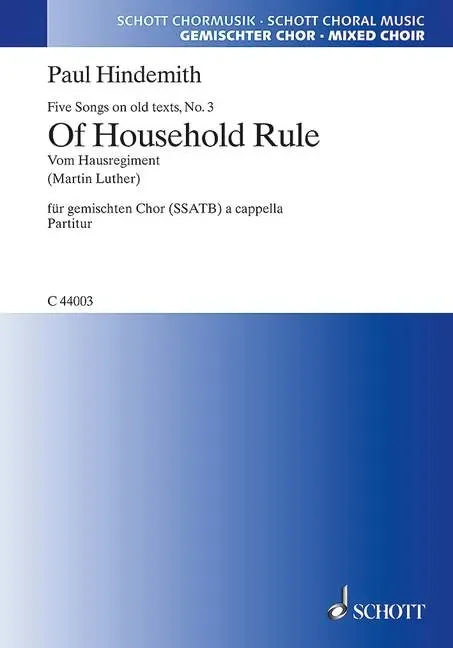 Five Songs on old texts – Choral Score