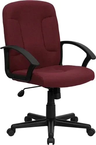 FLASH Garver Mid-Back Fabric Executive Swivel Office Chair with Nylon Arms – GO-ST-6-GG