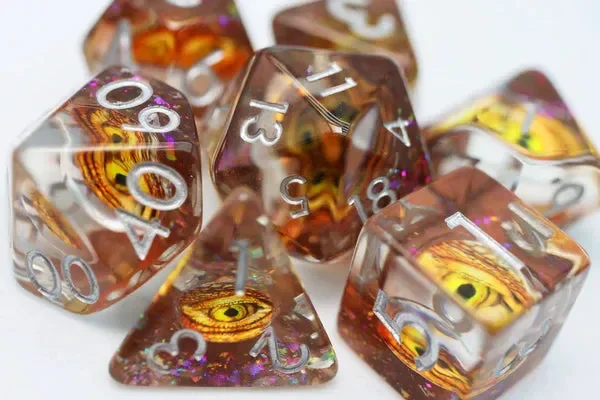 Foam Brain Games Golden Dragon Eye RPG Dice Set
