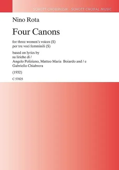 Four Canons – Choral Score