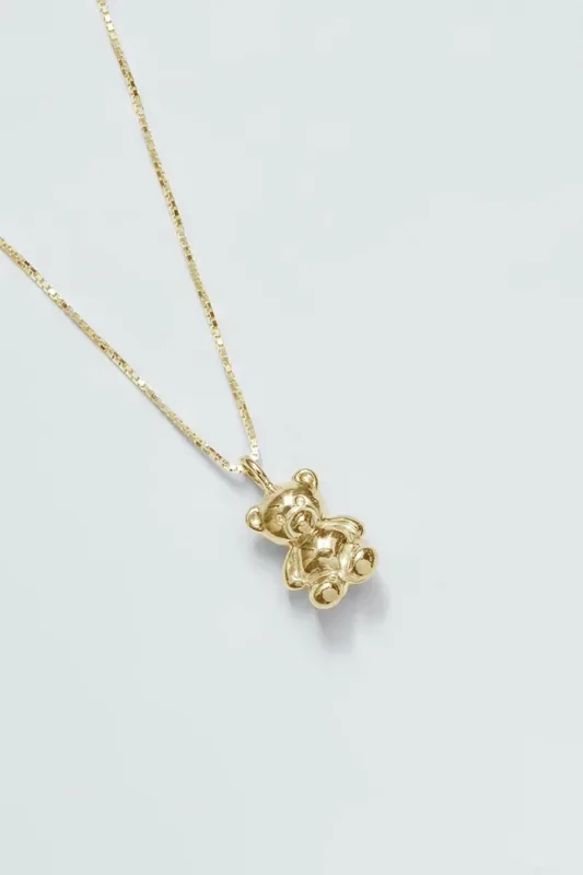 Gold Charm Teddy Necklace