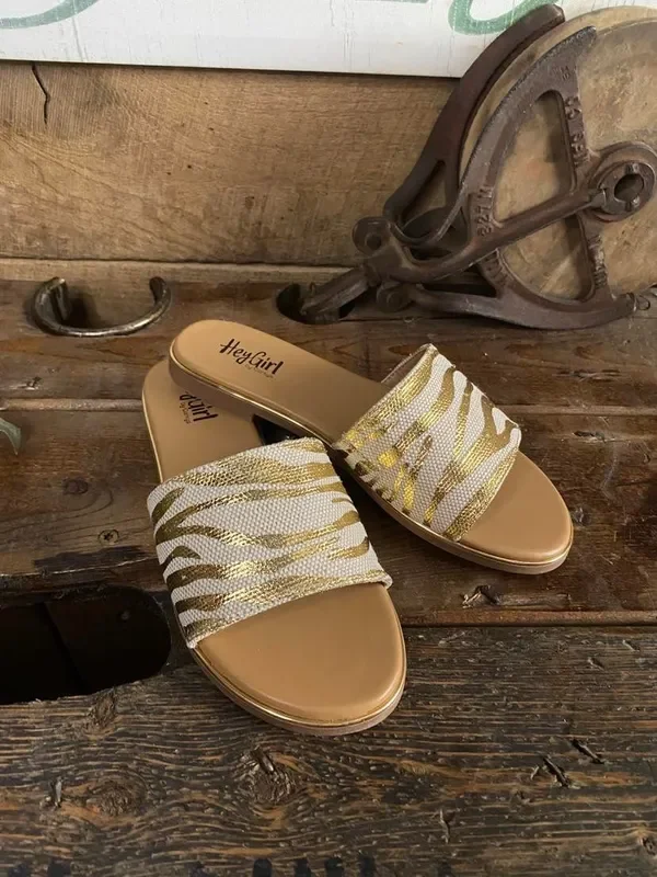 Graceful Sandal in Gold Zebra *FINAL SALE*