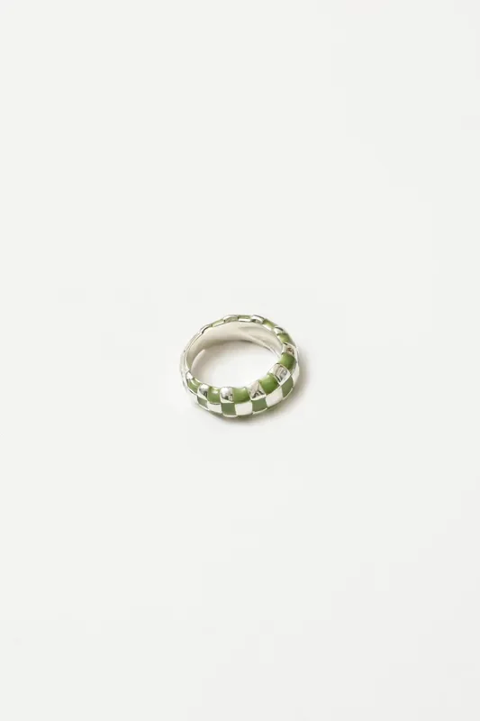 Green + Silver Libby Ring