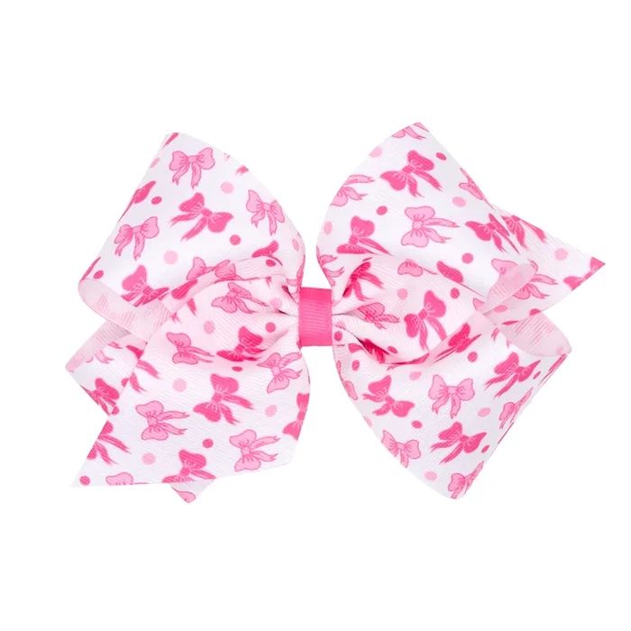 Hair Bow Printed Grosgrain Hair Bow – Pinks