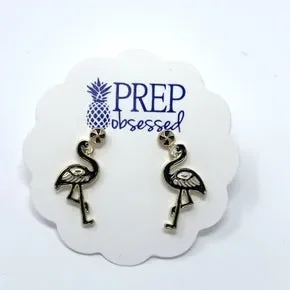 Halloween Flamingo Signature Enamel Stud Earrings – Skeleton