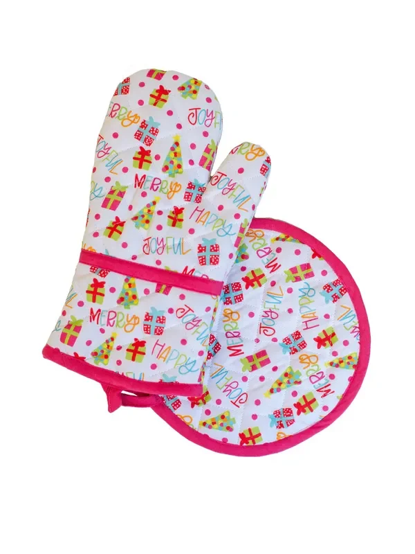 Happy Joyful Potholder Set