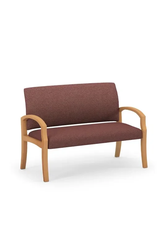 High Point Unos Wood Scalloped Arm Two-Seat Settee- 906