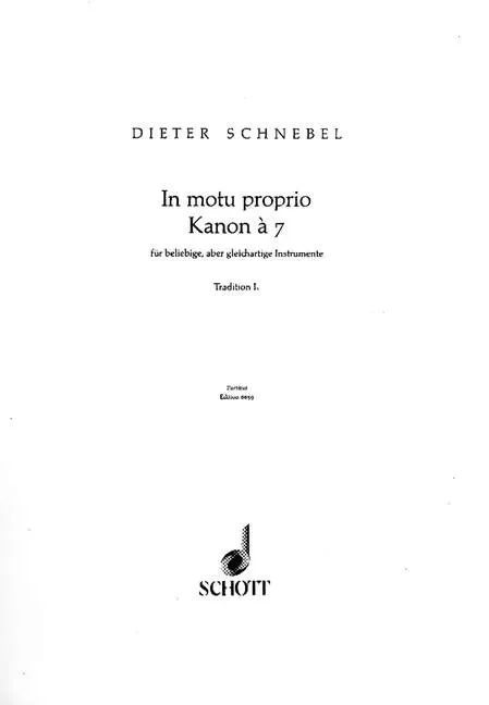 In motu proprio – Performing Score