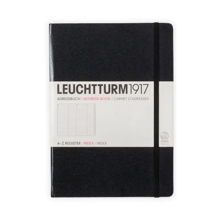Leuchtturm Hardcover Address Book – A5, Black