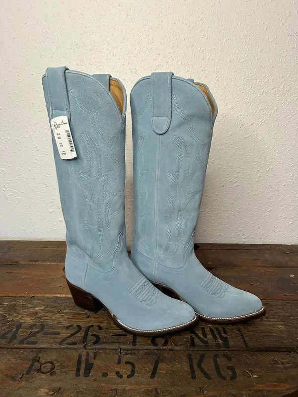 Macie Bean Baby Blue Suede Boots