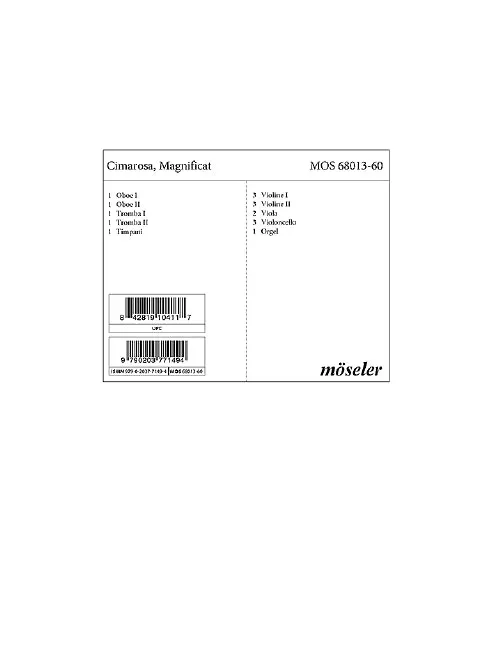 Magnificat – Set of Parts