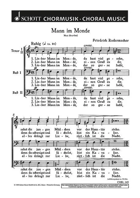 Mann im Monde – Score