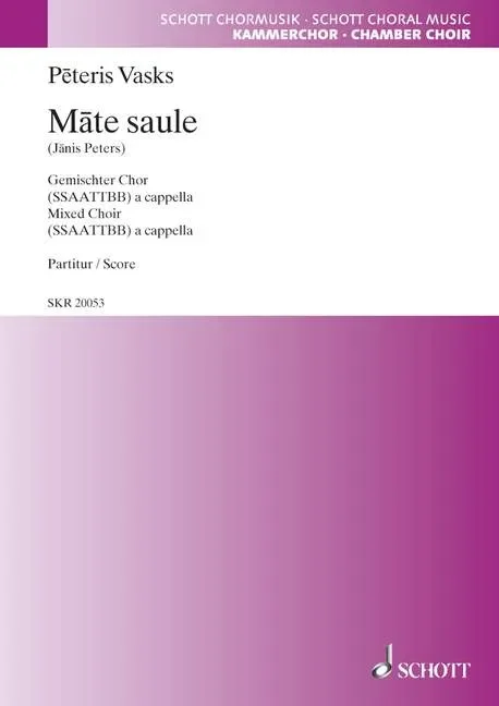 Mate saule – Choral Score