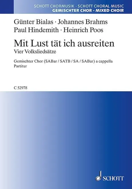 Mit Lust tät ich ausreiten – Choral Score