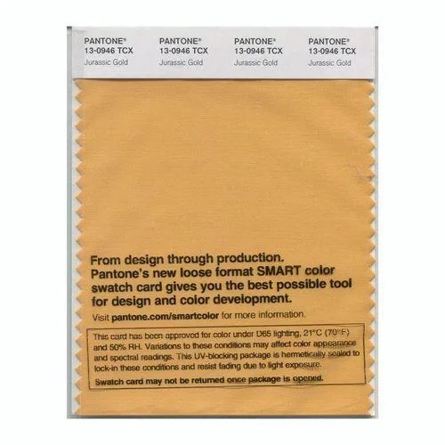 Pantone Smart 13-0946 TCX Color Swatch Card | Jurassic Gold