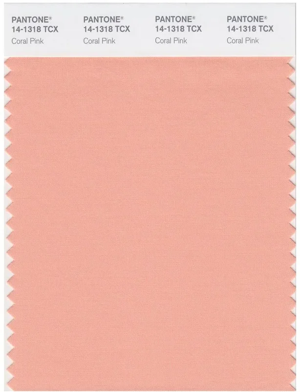 Pantone Smart 14-1318 TCX Color Swatch Card | Coral Pink