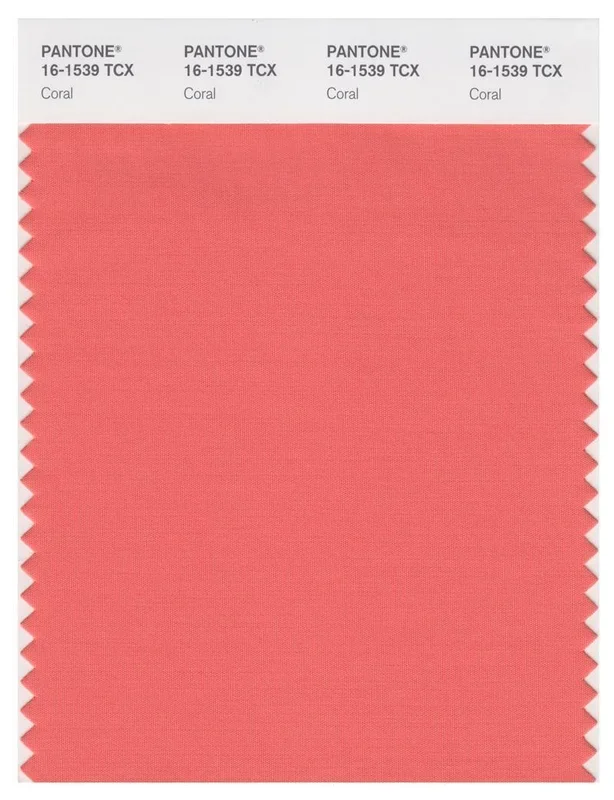 Pantone Smart 16-1539 TCX Color Swatch Card | Coral