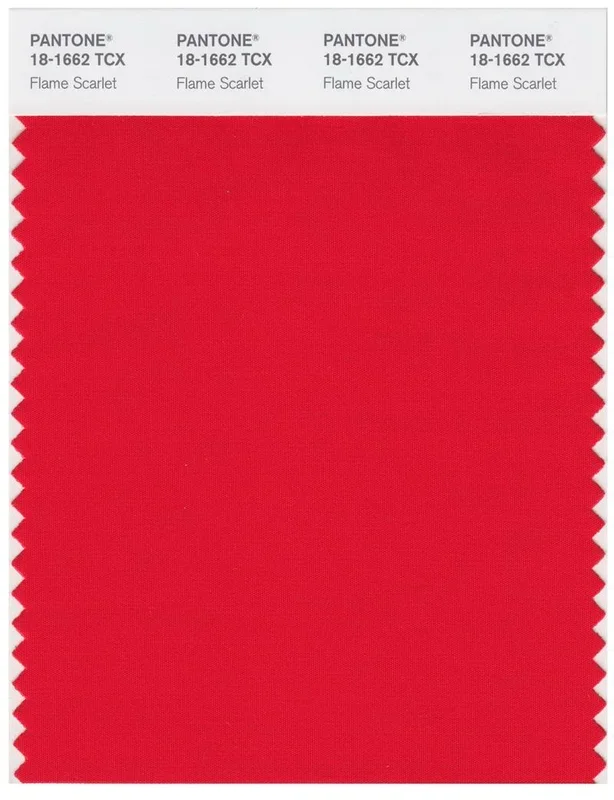 Pantone Smart 18-1662 TCX Color Swatch Card | Flame Scarlet