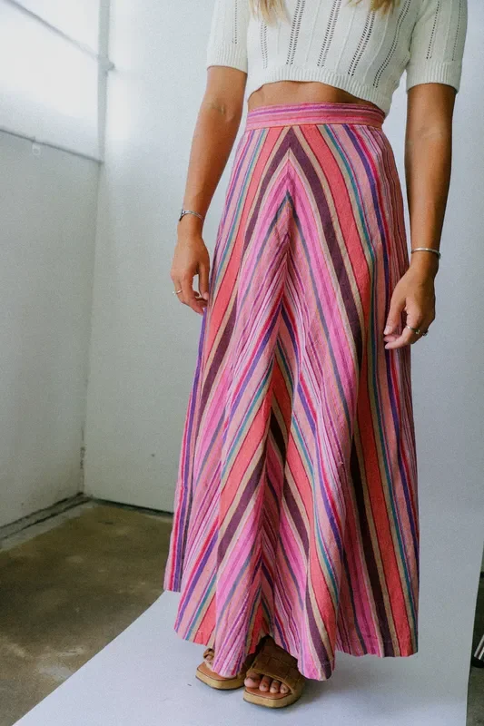 Pink Herringbone Skirt