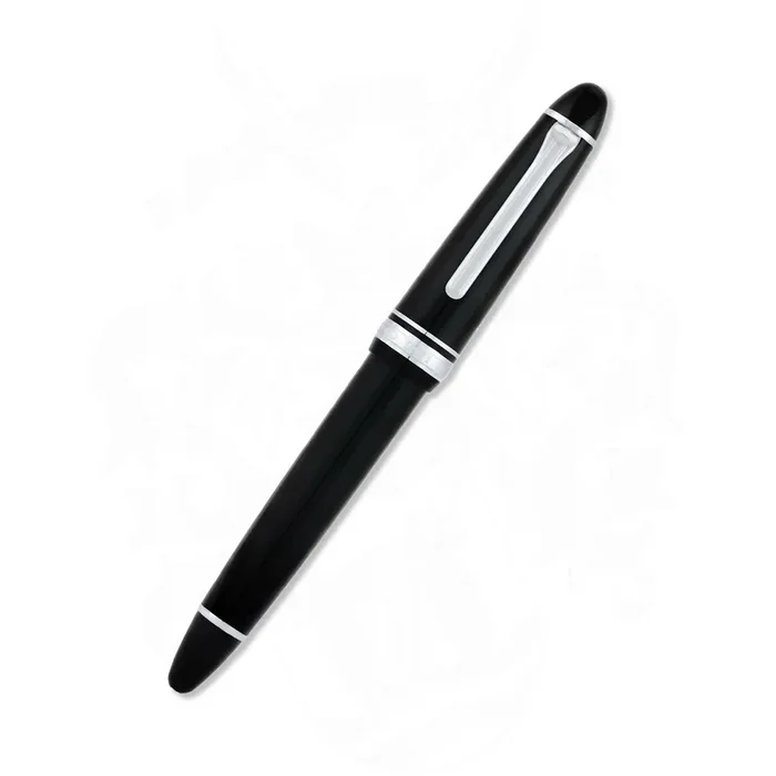 Sailor 1911L Black Fountain Pen With Rhodium Trim