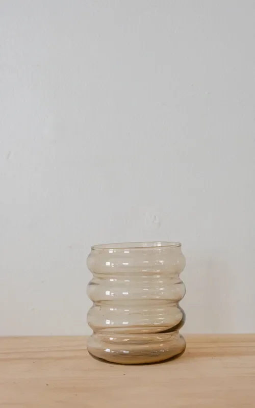 Smoke Glass Wavy Vase