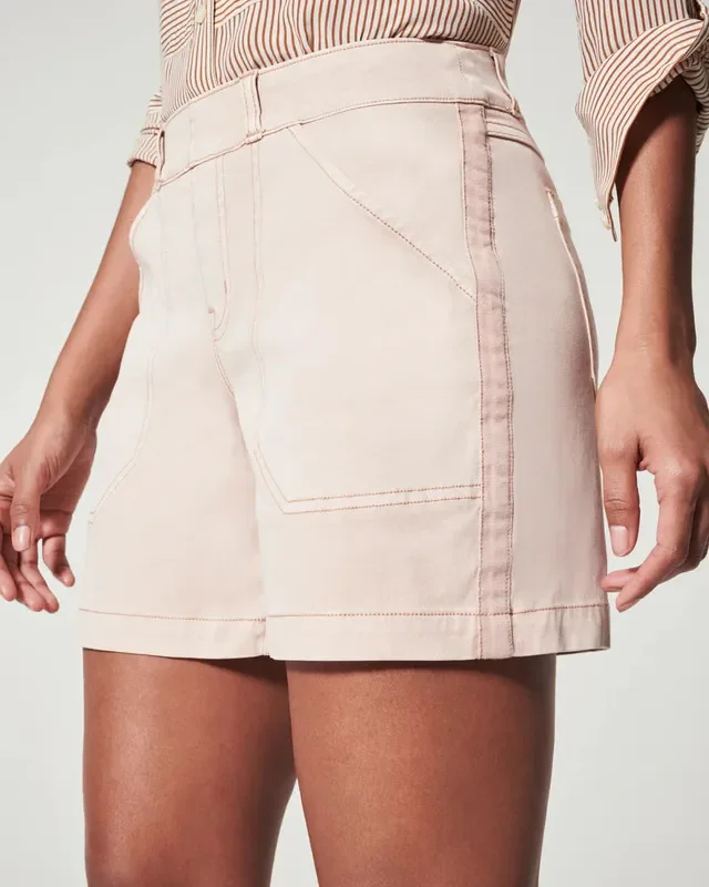Spanx Twill Shorts 6″ | Pale Pink