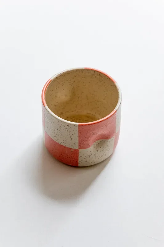 Speckled Orange Checkered Dimple Tumbler