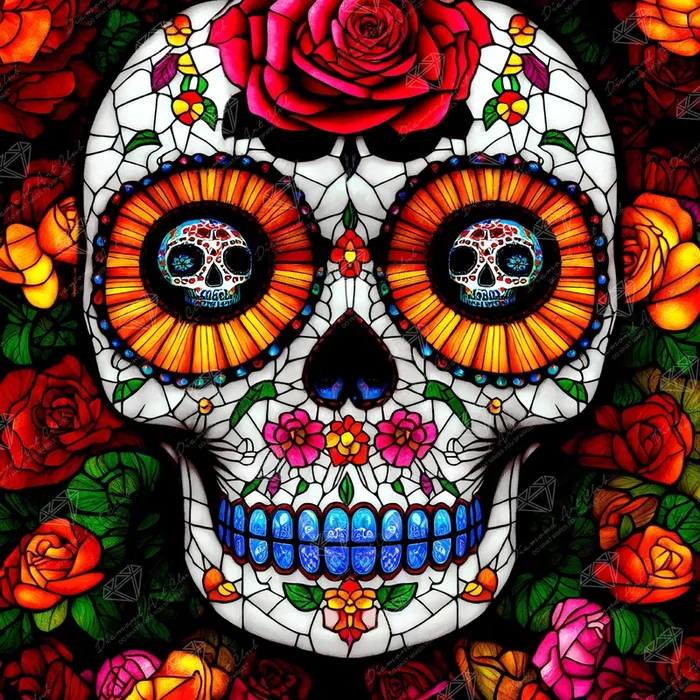 Stained Glass Sugar Skull
