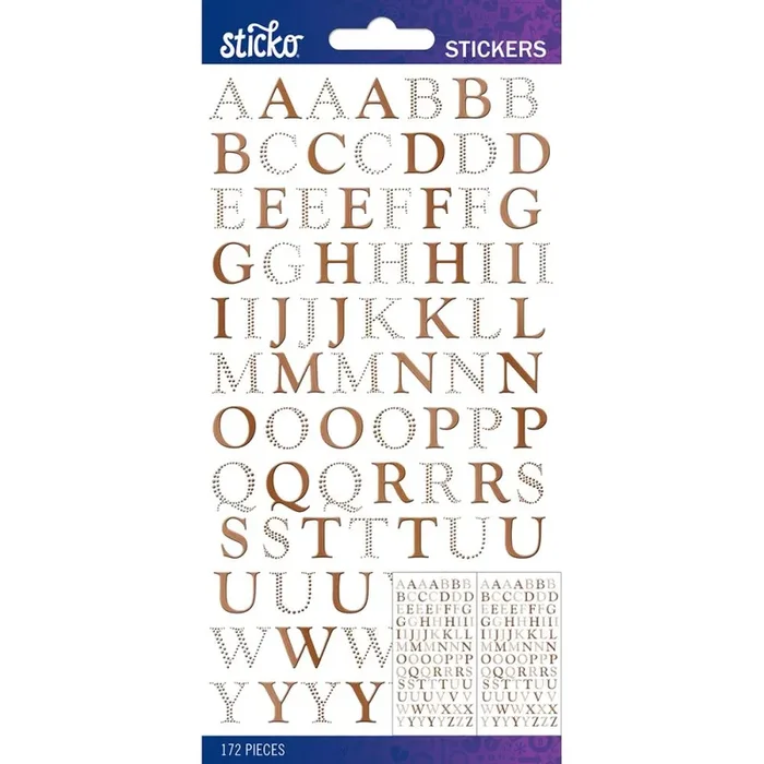 Sticko Copper Foil Goudy Small Alphabet Stickers