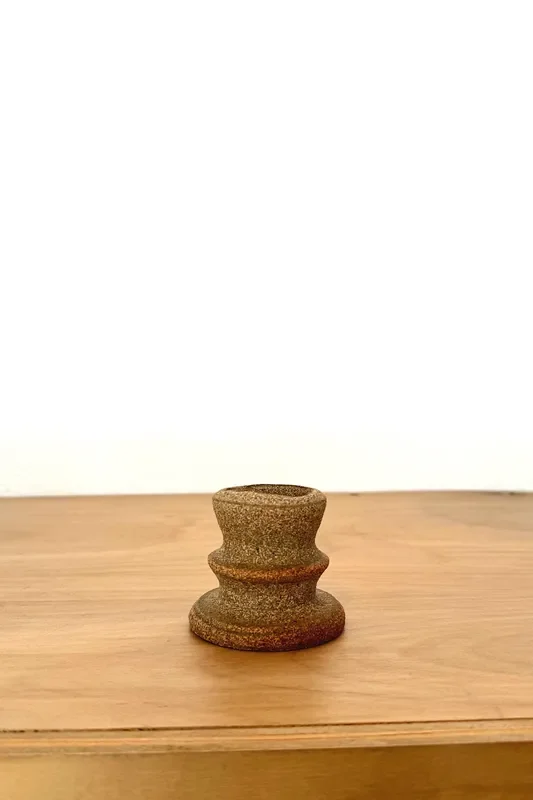 Stoneware Organic Candlestick 005