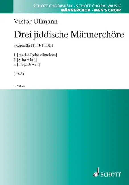 Three Yiddish pieces for male choir – Choral Score