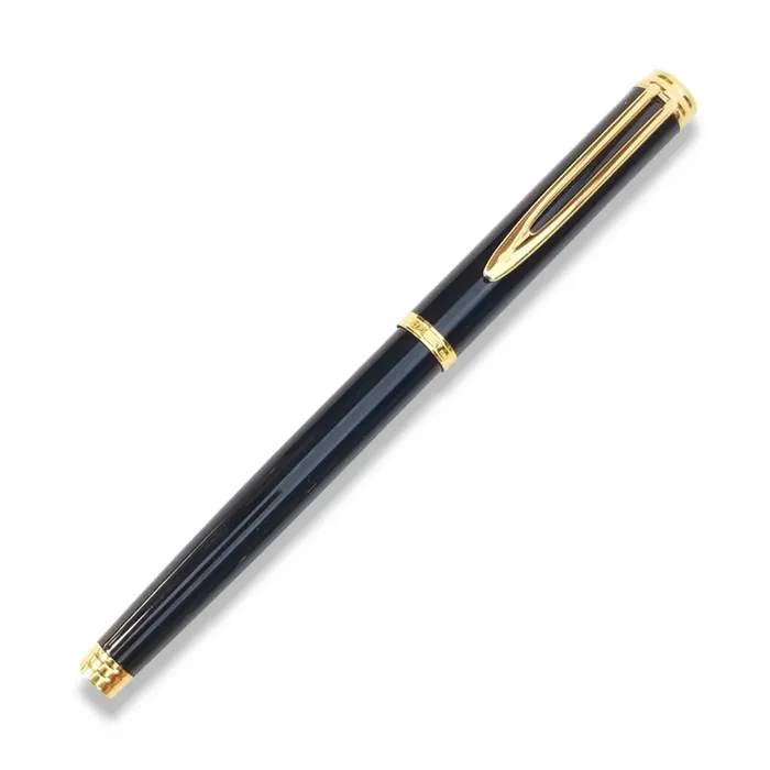 Waterman Gentleman Black Lacquer and Gold Fountain Pen