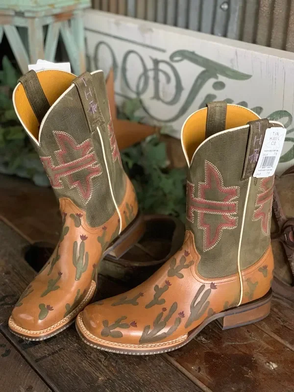 Womens Tin Haul Cactaplicity Square Toe Boot