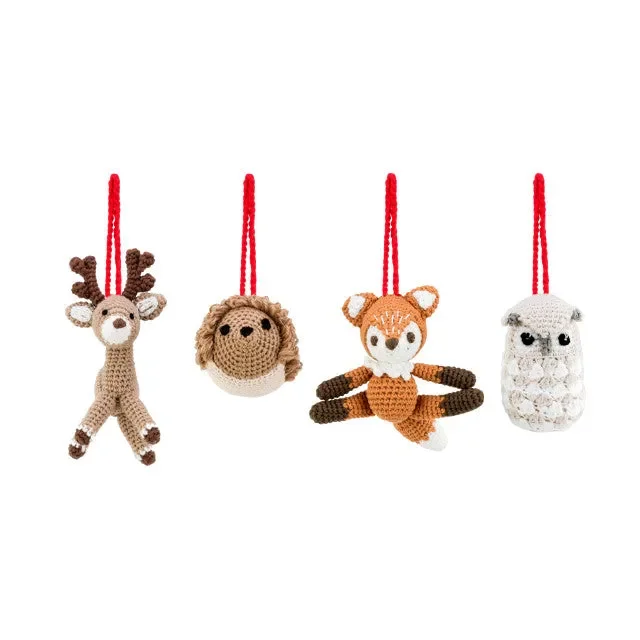 Woodland Critter Crochet Ornaments